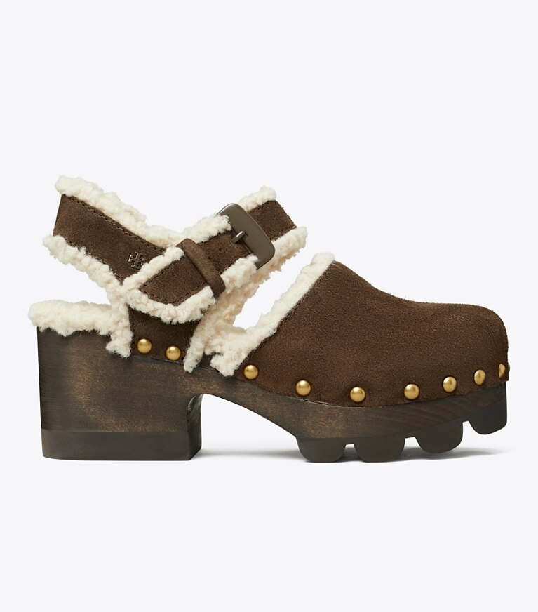 Tory Burch designer escarpins Sabot à semelles crantées dans DEEP ESPRESSO de côté