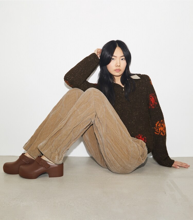 Tory Burch designer mocassins Sabot plateforme Mellow in COCONUT studio