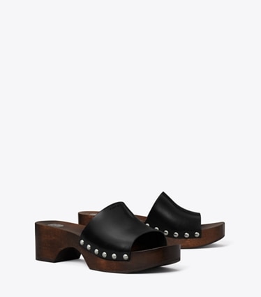 Tory Burch designer sandales Sabots in BLACK angle