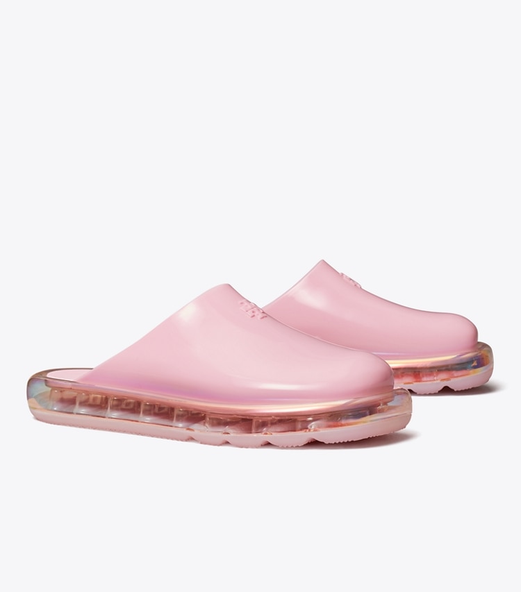 Tory Burch designer mocassins Sabots Bubble in Petunia / Iridescent angle