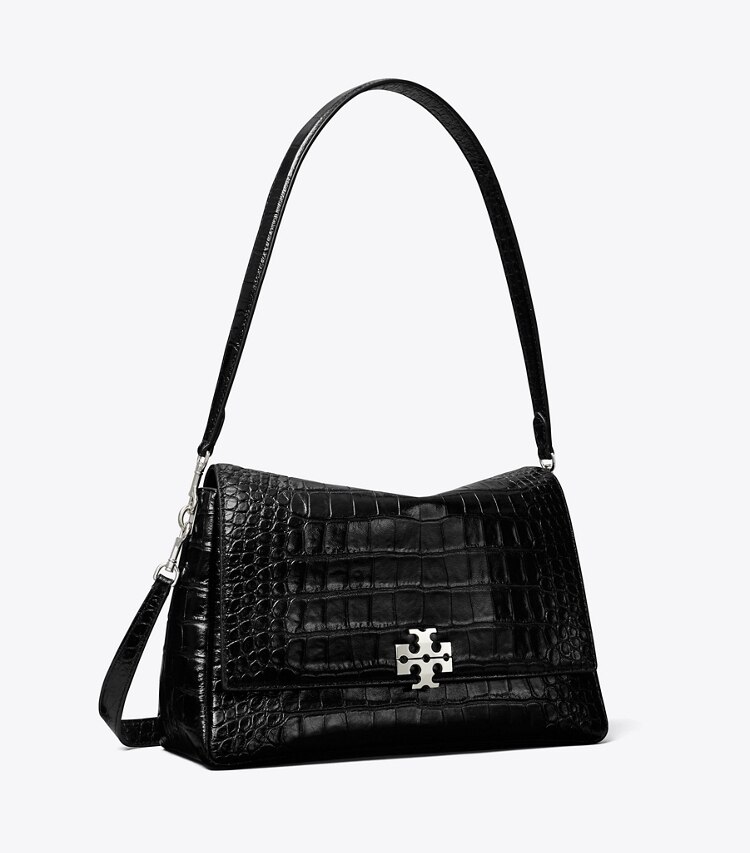 Tory Burch designer sacs porté épaule Sac porté épaule Charlie embossé façon croco dans Black angle