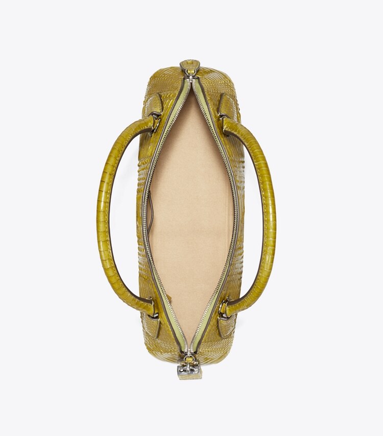 Tory Burch designer sacs à bandoulière Sac à anse Lock en daim in Moss dessus