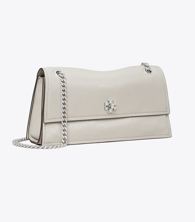 Tory Burch designer sacs porté épaule Sac à bandoulière à fermoir Kira dans Dove Gray angle