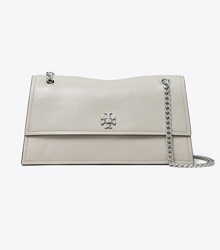 Tory Burch designer sacs porté épaule Sac à bandoulière à fermoir Kira dans Dove Gray de face
