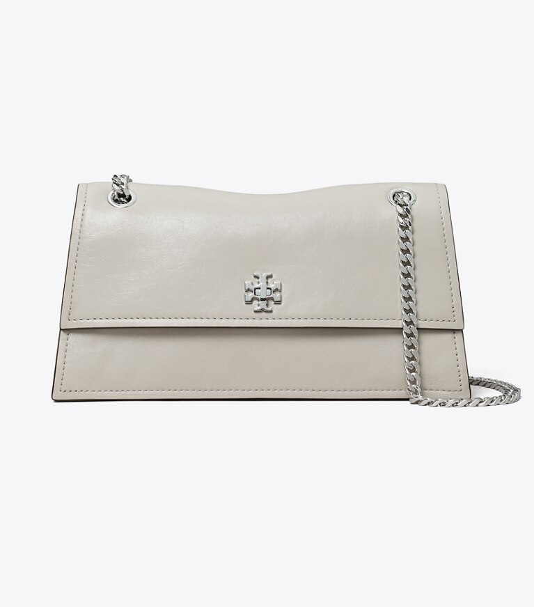 Tory Burch designer sacs porté épaule Sac à bandoulière à fermoir Kira dans Dove Gray de face