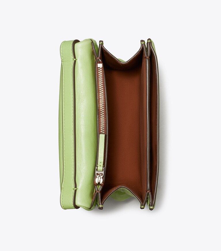 Tory Burch designer sacs porté épaule Sac à bandoulière Charlie Runway dans Celery Juice vue du dessus