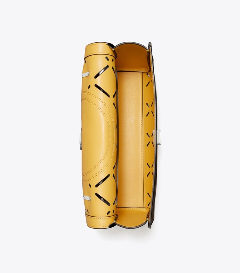 Tory Burch designer sacs porté épaule Sac à bandoulière convertible Fleming à motif diamant perforé dans Black vue du dessus