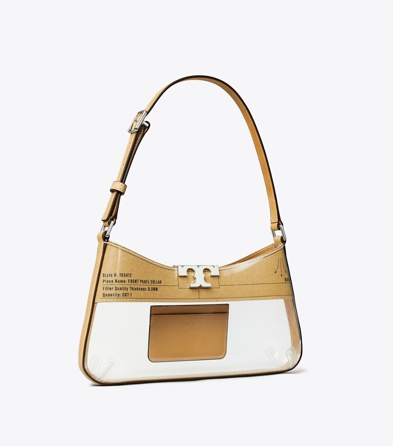 Tory Burch designer sacs porté épaule Sac à bandoulière Eleanor mince et transparent dans Clear angle