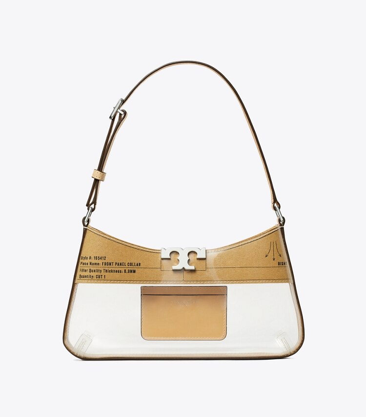 Tory Burch designer sacs porté épaule Sac à bandoulière Eleanor mince et transparent dans Clear de face