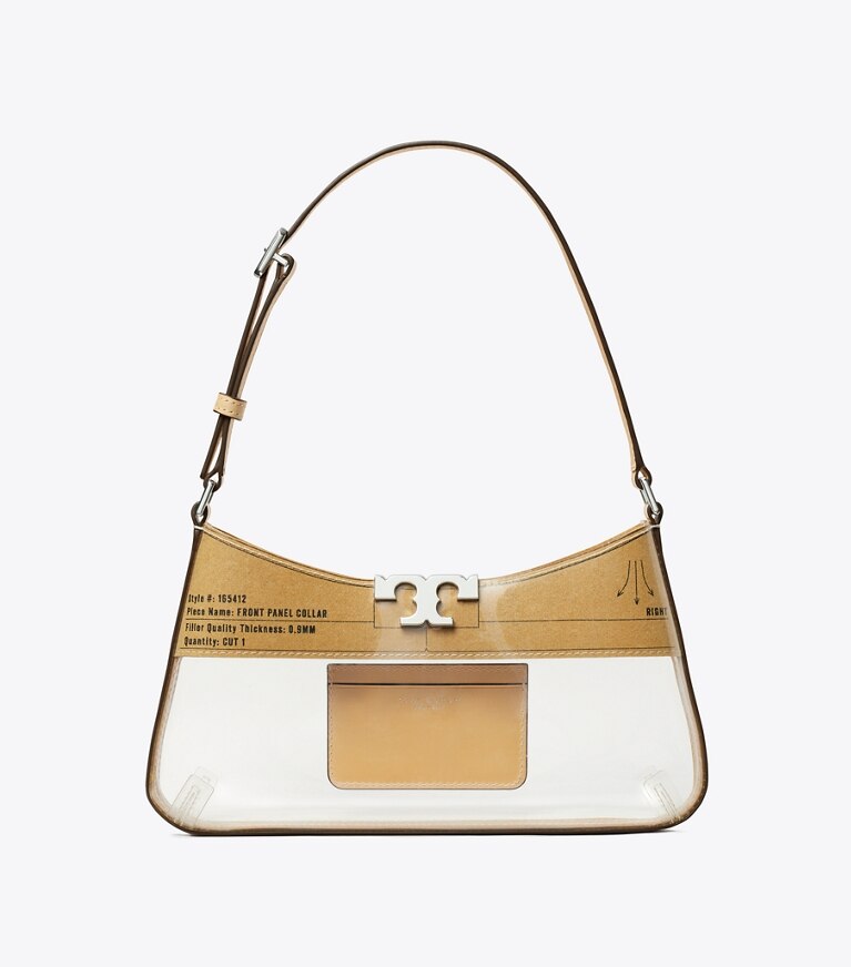 Tory Burch designer sacs porté épaule Sac à bandoulière Eleanor mince et transparent dans Clear de face