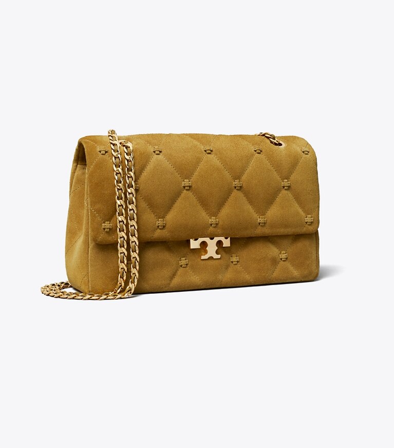 Tory Burch designer sacs porté épaule Sac à bandoulière en suède Bunny Knot dans Toffee angle