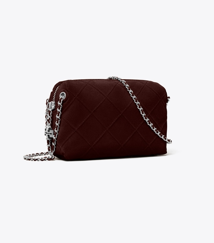 Tory Burch designer sacs à bandoulière Sac à bandoulière Fleming en suède souple dans Licorice angle