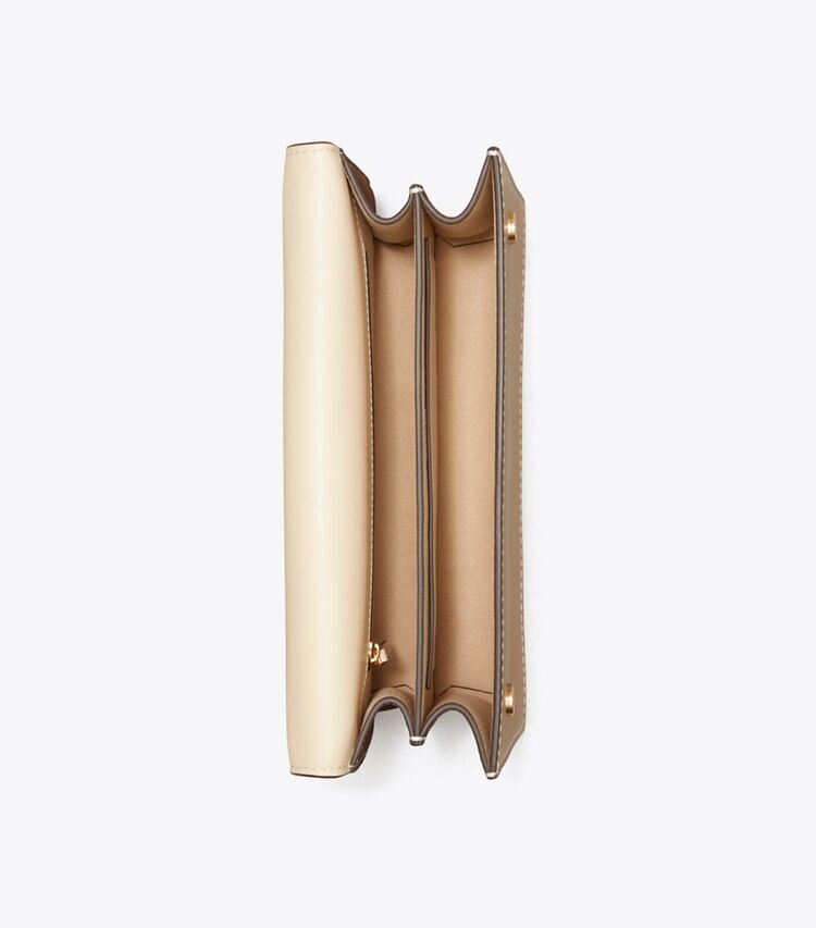 Tory Burch designer sacs porté épaule Sac à bandoulière Miller uni dans BRIE / ALMOND FLOUR vue du dessus
