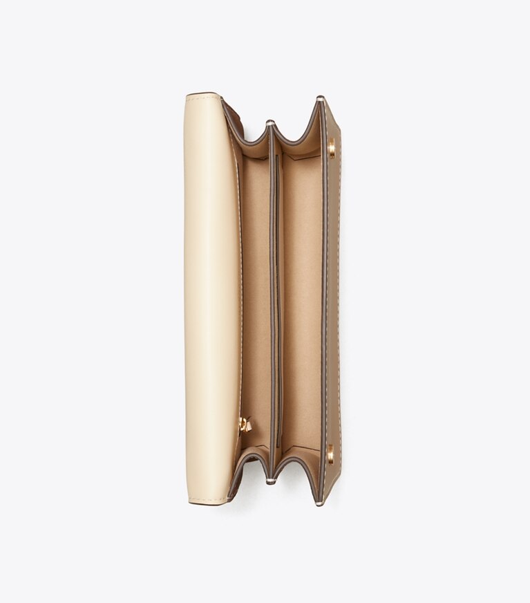 Tory Burch designer sacs porté épaule Sac à bandoulière Miller uni dans BRIE / ALMOND FLOUR vue du dessus
