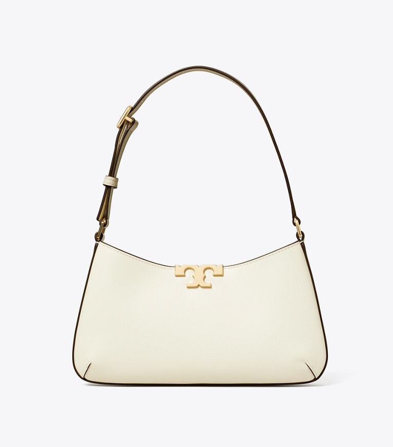 Tory Burch designer sacs porté épaule Sac à bandoulière mince Eleanor dans Warm White de face