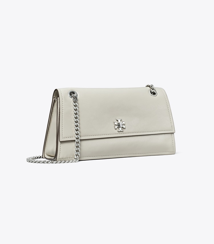 Tory Burch designer sacs porté épaule Sac à bandoulière mini Kira à fermoir dans Dove Gray angle