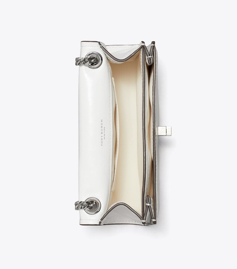 Tory Burch designer sacs porté épaule Sac à bandoulière mini Kira à fermoir dans BIANCO vue du dessus