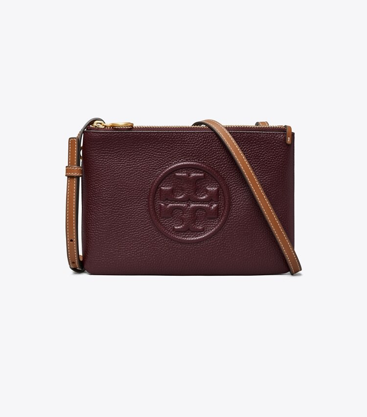 Tory Burch designer sacs à bandoulière Sac à bandoulière Perry Bombé à double fermeture éclair dans Fig de face