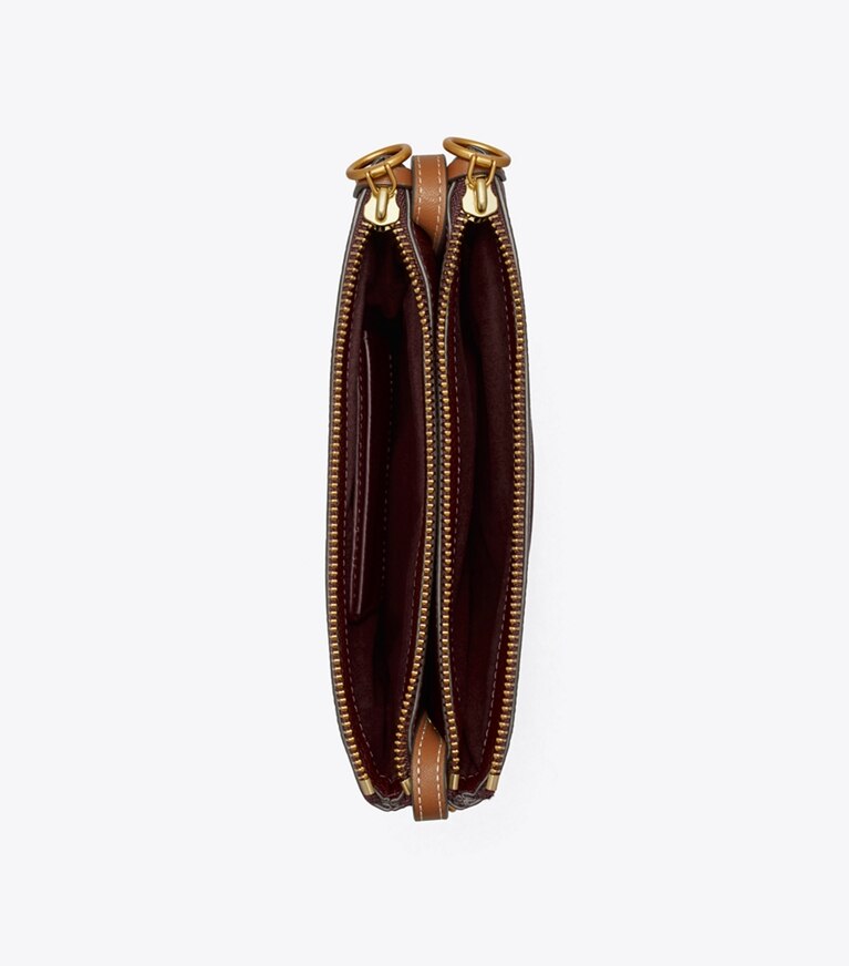 Tory Burch designer sacs à bandoulière Sac à bandoulière Perry Bombé à double fermeture éclair dans Fig vue du dessus