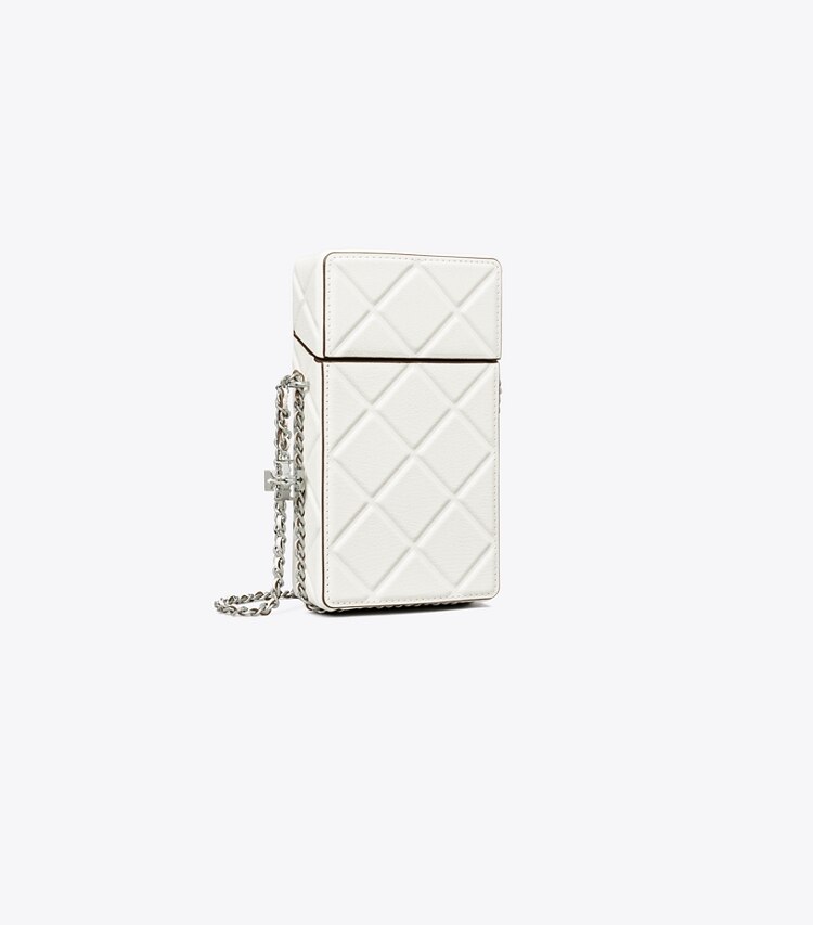Tory Burch designer mini sacs Sac à bandoulière pour téléphone Fleming dans Blanc angle
