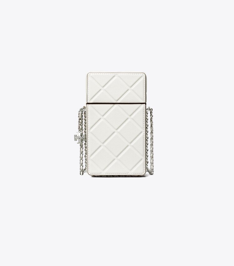 Tory Burch designer mini sacs Sac à bandoulière pour téléphone Fleming dans Blanc de face
