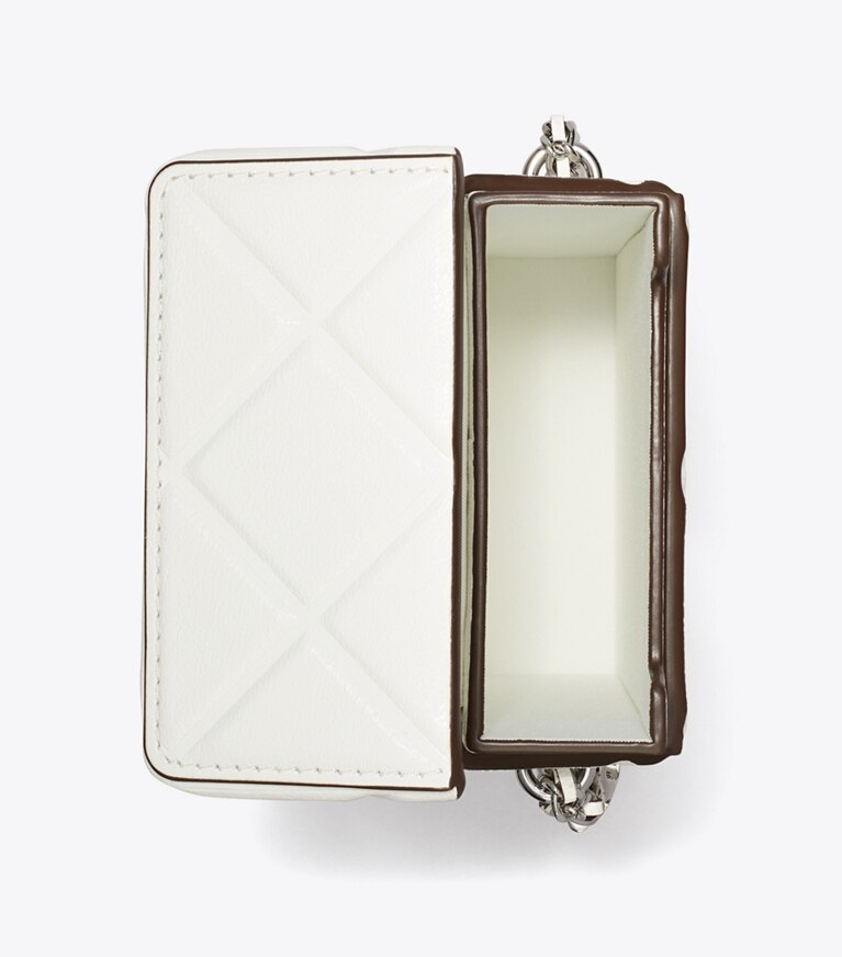Tory Burch designer mini sacs Sac à bandoulière pour téléphone Fleming dans Blanc vue du dessus