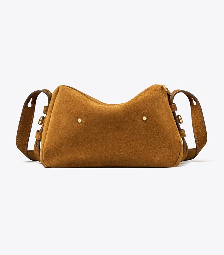 Tory Burch designer sacs à bandoulière Sac à bandoulière souple Romy en suède dans Caramel retour