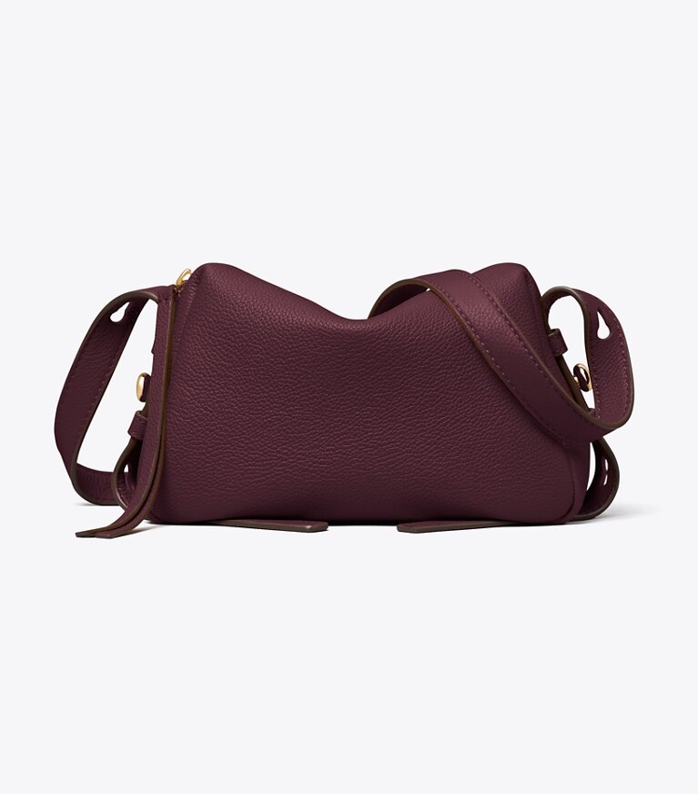 Tory Burch designer sacs à bandoulière Sac à bandoulière souple Romy dans Dark Carmine de face