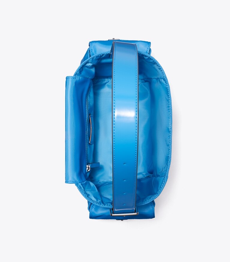 Tory Burch designer sacs porté épaule Sac à bandoulière Virginia Pocket dans Bay Blue vue du dessus