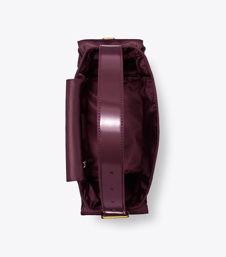 Tory Burch designer sacs porté épaule Sac à bandoulière Virginia Pocket dans Dark Carmine vue du dessus