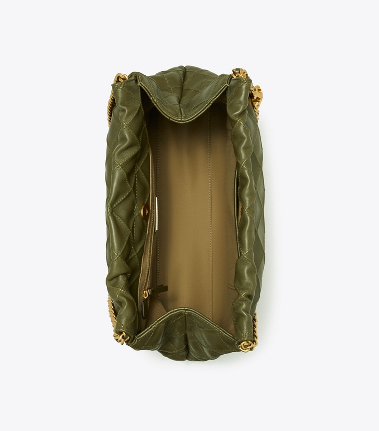 Tory Burch designer sacs hobo Sac à cordon de serrage Fleming in Dark Olive dessus