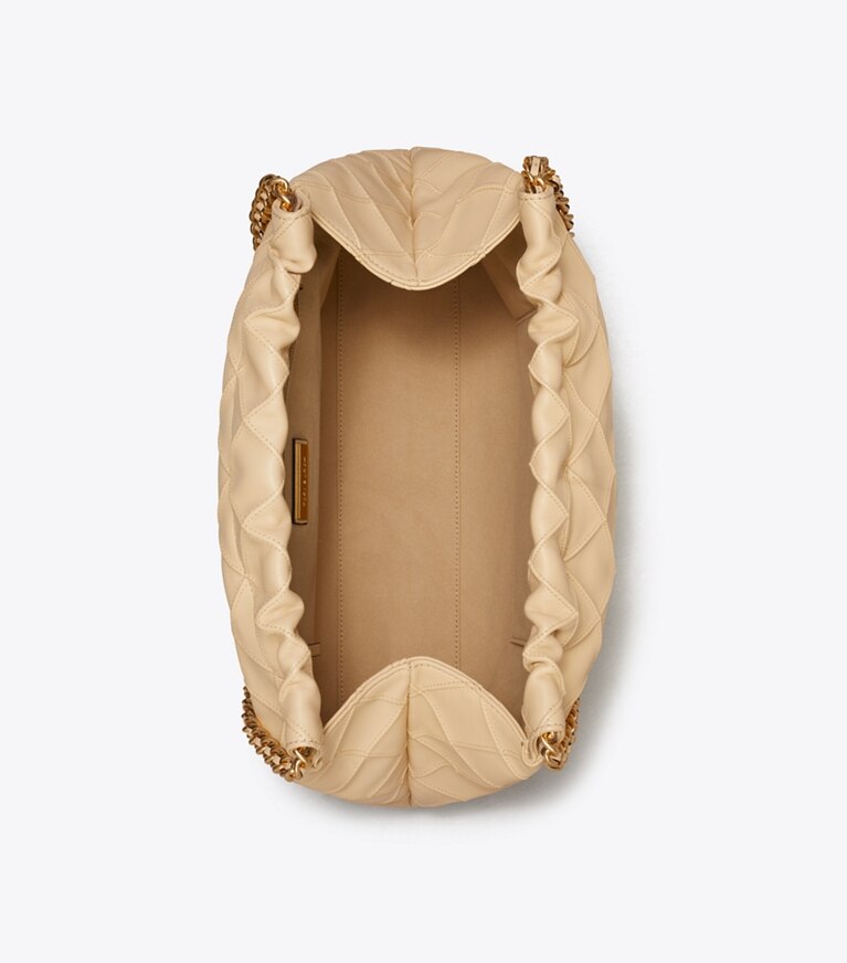 Tory Burch designer sacs hobo Sac à cordon de serrage Fleming in Vanilla Soft Serve angle