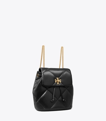 Tory Burch designer sacs à dos Sac à dos mini Kira matelassé diamant dans Black angle