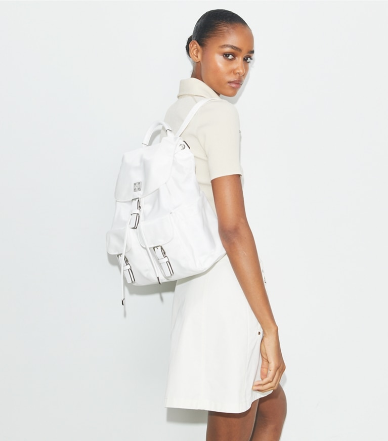 Tory Burch designer sacs à dos Sac à dos Virginia in Snow White angle