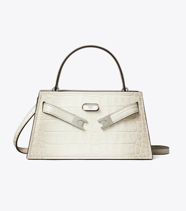 Tory Burch designer mini sacs Sac à main mini Lee Radziwill embossé effet dégradé à anse in Ivory Degrade angle