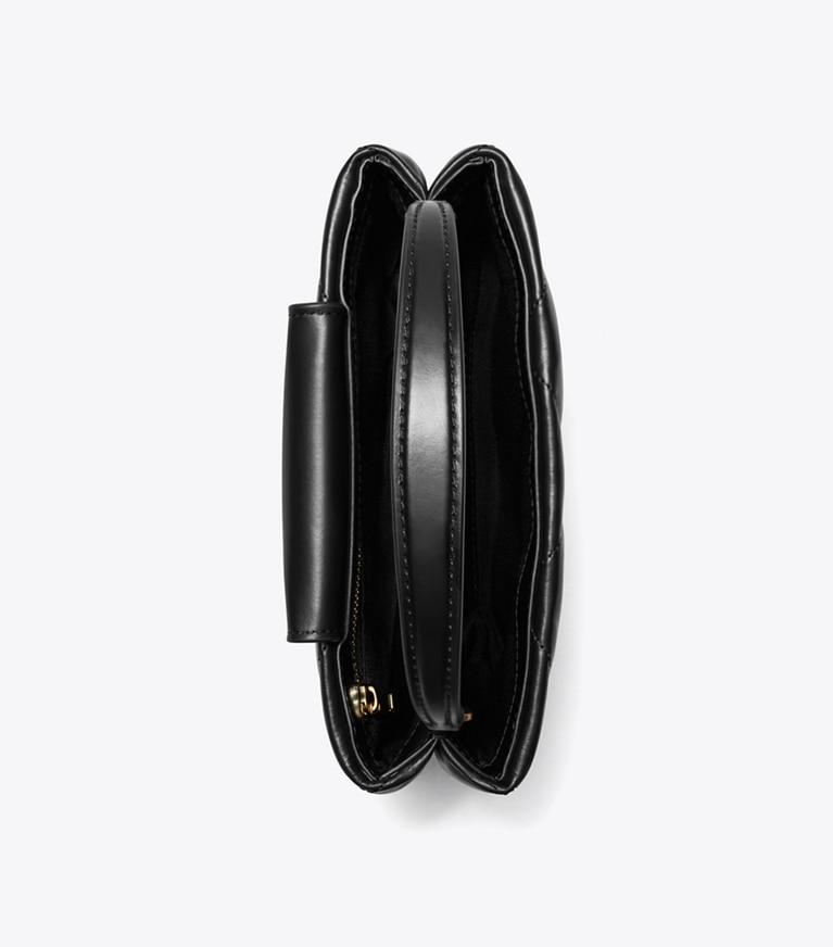 Tory Burch designer sacs à bandoulière Sac à poignée Kira matelassé losanges dans Black vue du dessus