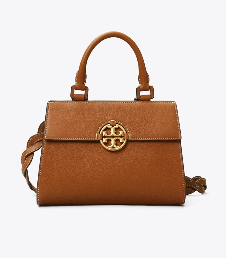 Tory Burch designer sac à main Sac à poignée Miller dans Light Umber de face