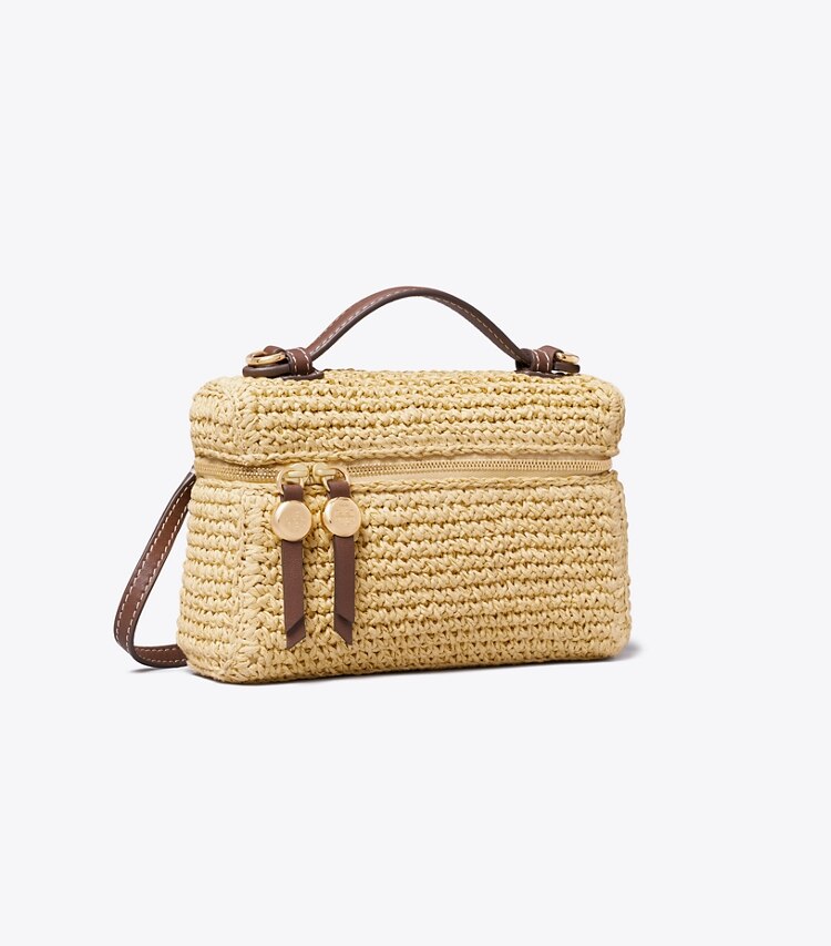 Tory Burch designer sacs à bandoulière Sac à poignée Slim Romy tressé dans Natural angle
