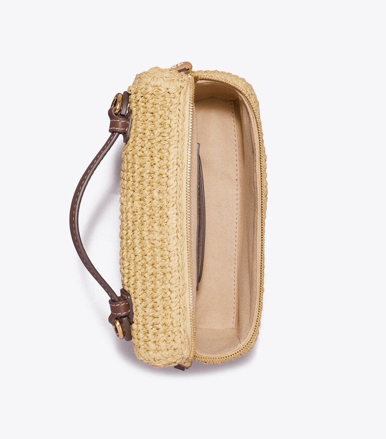 Tory Burch designer sacs à bandoulière Sac à poignée Slim Romy tressé dans Natural vue du dessus