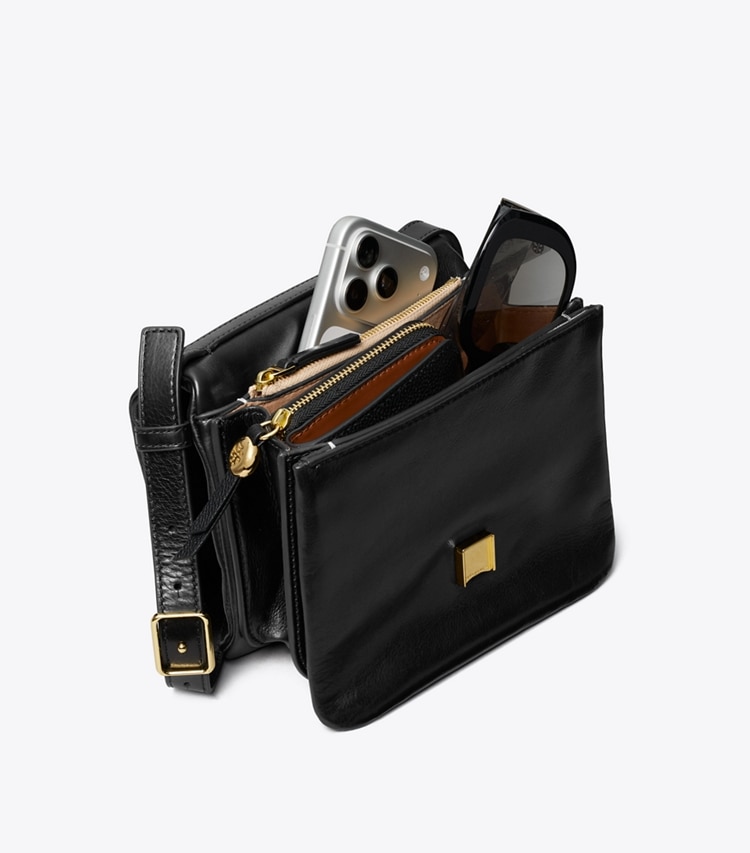 Tory Burch designer sacs porté épaule Sac épaule Charlie in BLACK/GOLD additional