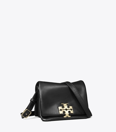 Tory Burch designer sacs porté épaule Sac épaule Charlie in BLACK/GOLD angle