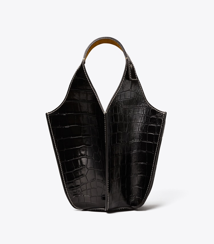 Tory Burch designer sacs à bandoulière Sac abat-jour embossé dans Black de face