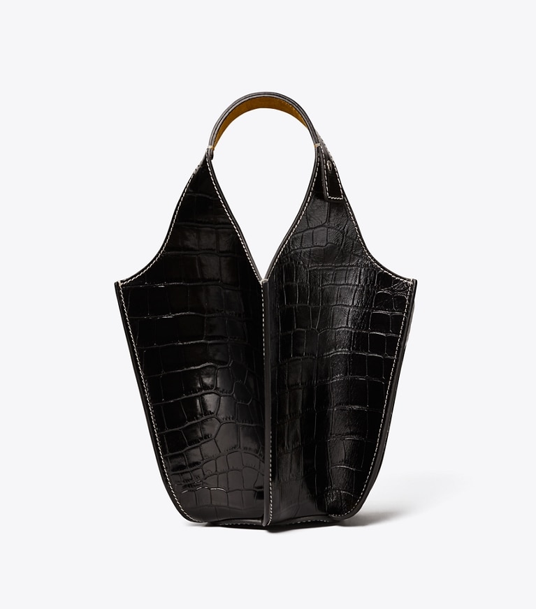 Tory Burch designer sacs à bandoulière Sac abat-jour embossé dans Black de face