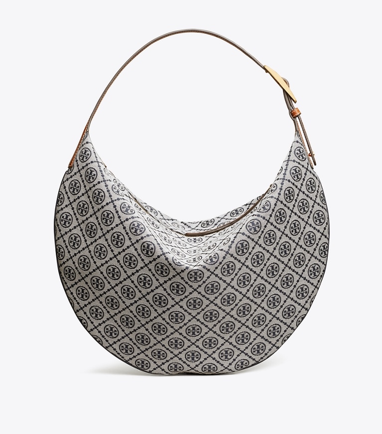 Tory Burch designer sacs hobo Sac Balloon T Monogram in Tory Navy angle