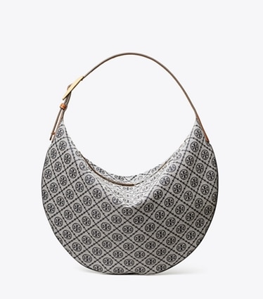 Tory Burch designer sacs hobo Sac Balloon T Monogram in Tory Navy front