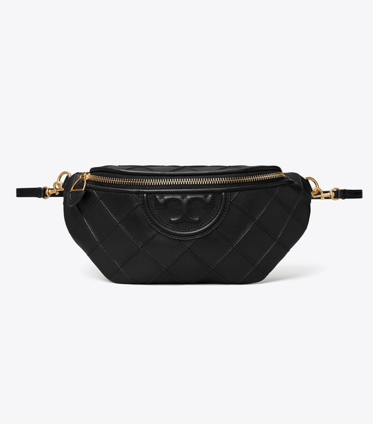 Tory Burch designer sacs banane Sac banane convertible Fleming Soft in Black angle