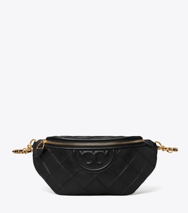 Tory Burch designer sacs banane Sac banane convertible Fleming Soft in Black front
