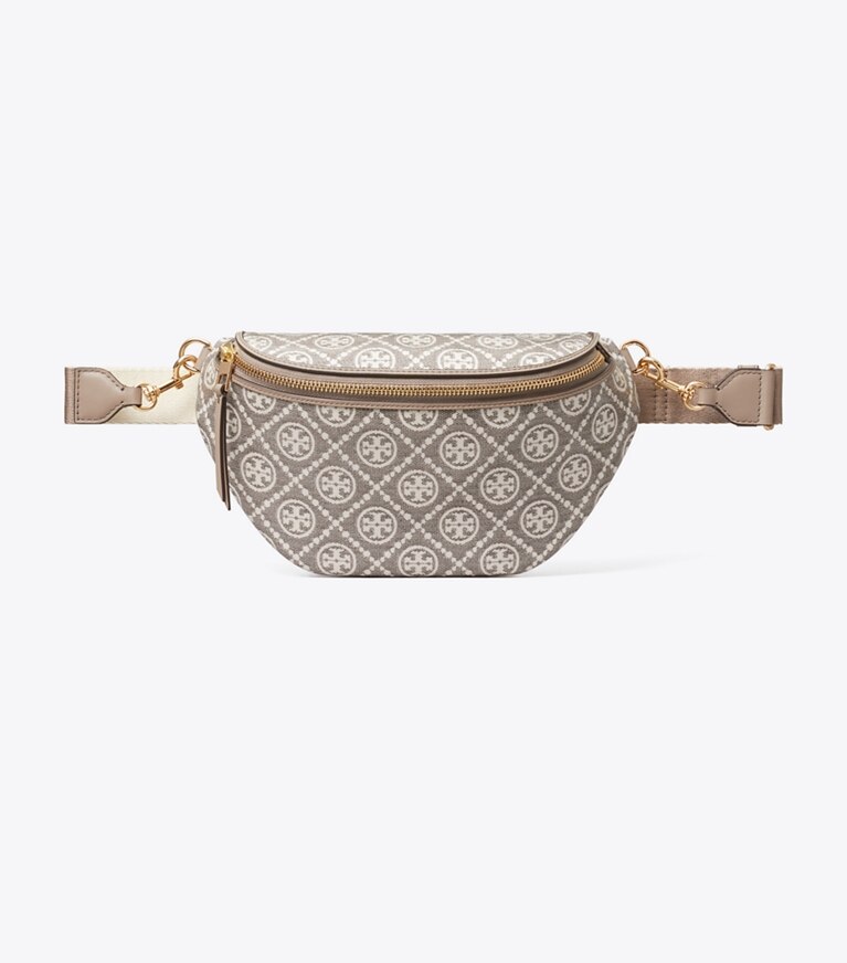Tory Burch designer sacs banane Sac banane en jacquard enduit T Monogram dans Charcoal supplémentaire