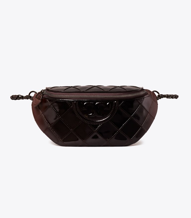 Tory Burch designer sacs banane Sac banane Fleming en cuir verni dans Deep Burgundy supplémentaire