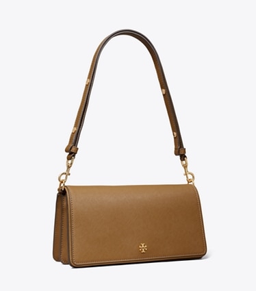 Tory Burch designer sacs à bandoulière Sac bandoulière convertible en cuir dans Moose angle